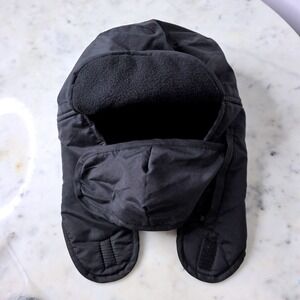 Northwest Territory Mens Trapper Hat L XL Black Fleece Wintr Earflap Balclva NEW